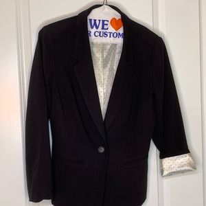 Kenzie black blazer sz Small white polka dot liner